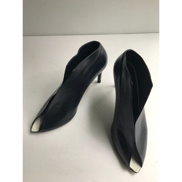 Balenciaga Paris Navy Blue Leather Split Ankle Booties, Size 39.5 (IT) 9.5 (EU) - Picture 1 of 11